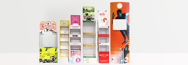 Vos présentoirs et PLV carton - smilepack.fr - impression, packaging sur mesure et emballage personnalisé